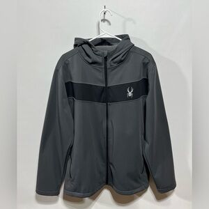 SPYDER Men’s Gray‎ Hooded Jacket with Logo Size Large